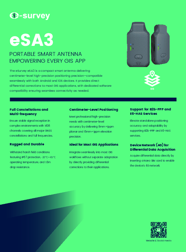 eSurvey eSA3 Portable Smart Antenna Empowering Every GIS App - Geo-matching